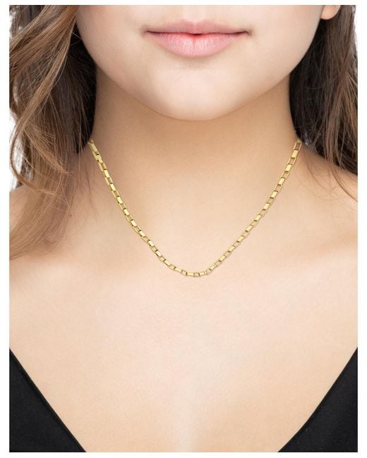 And Now This Metallic Thick Rectangular Link Chain Necklace