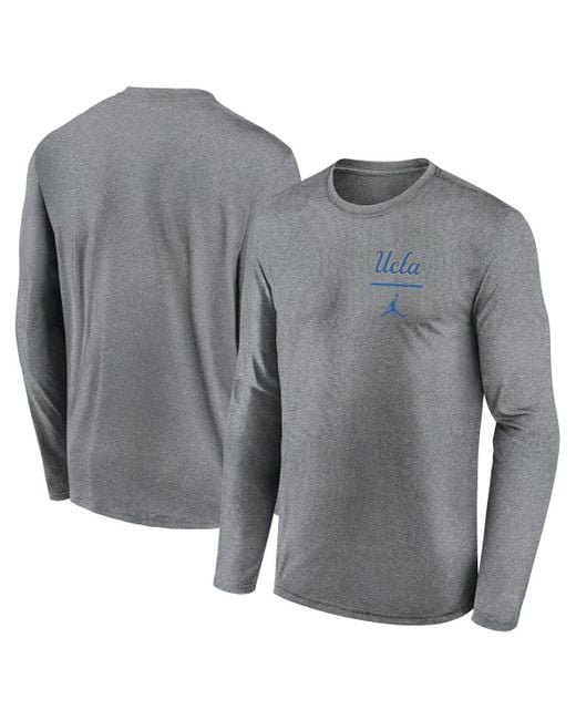 Nike Gray Ucla Bruins Primary Stack Legend Performance Long Sleeve T-shirt for men
