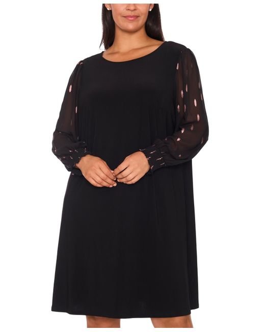 Msk Plus Size Clip Chiffon Long Sleeve Shift Dress in Black | Lyst Msk Plus Size Clip Chiffon Long Sleeve Shift Dress in Black | Lyst