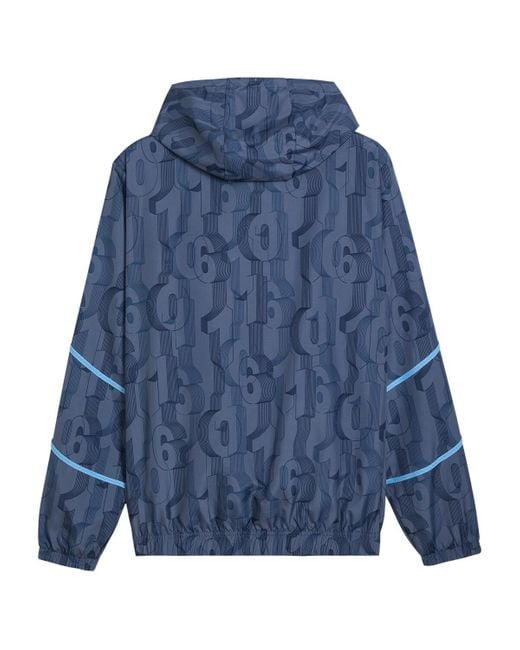 PUMA Blue Navy Manchester City 2024/25 Pre-match Anthem Drycell Full-zip Hoodie Jacket for men