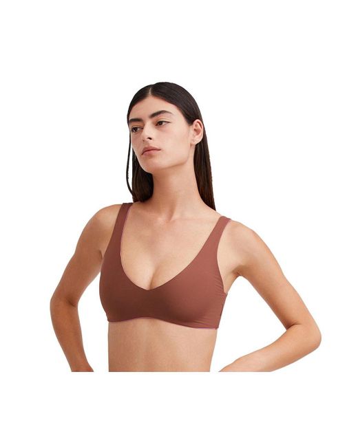 Gottex Brown Plus Size Solid V Neck Bikini Bra Swim Top