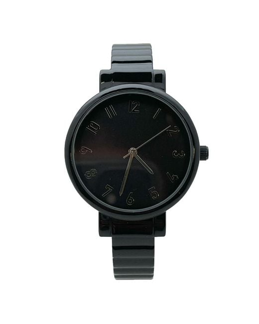 Olivia Pratt Black Round Face Every Day Versatile Bangle Watch
