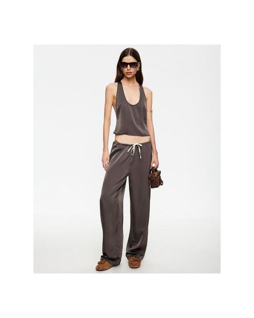Lioness White Solid Drawstring Pants