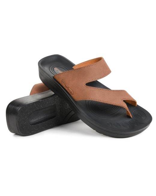 AEROTHOTIC Black Odal Split Toe Arch Support Sandals