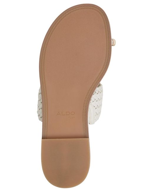 ALDO White Beachwalk Toe Loop Flat Sandals
