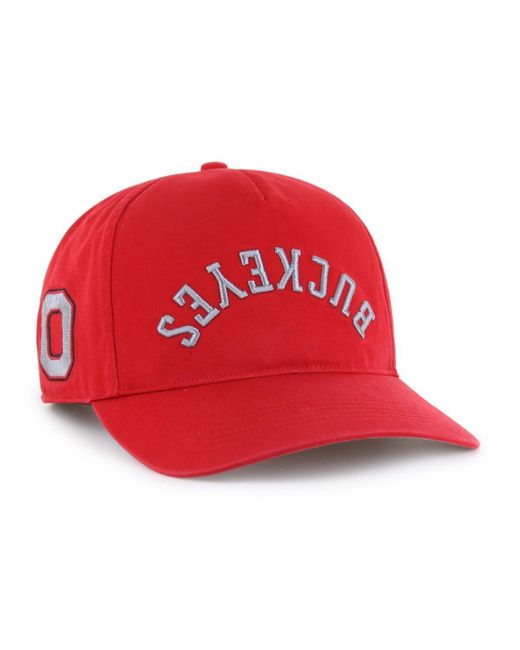 '47 Red Ohio State Buckeyes Flip Script Hitch Adjustable Hat for men