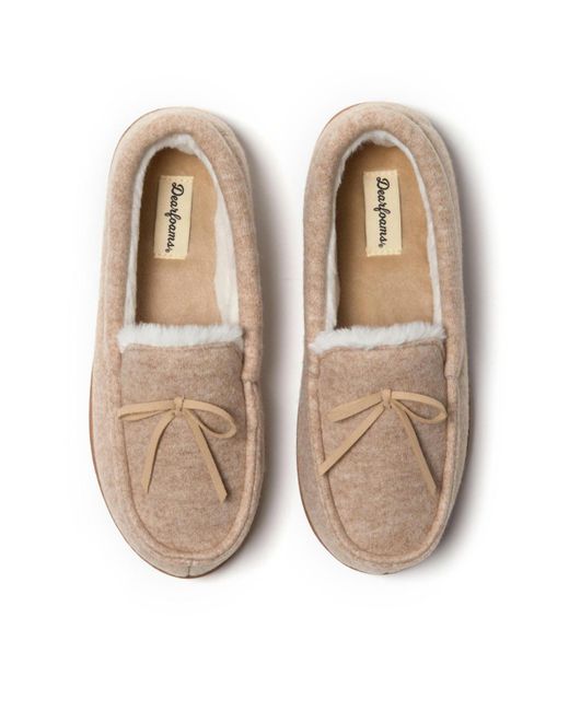 Dearfoams Gray Hayes Soft Knit Moccasin House Shoe Slipper