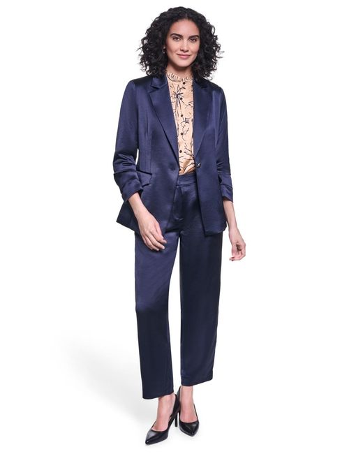 Karl Lagerfeld Blue Collared One-button Jacket