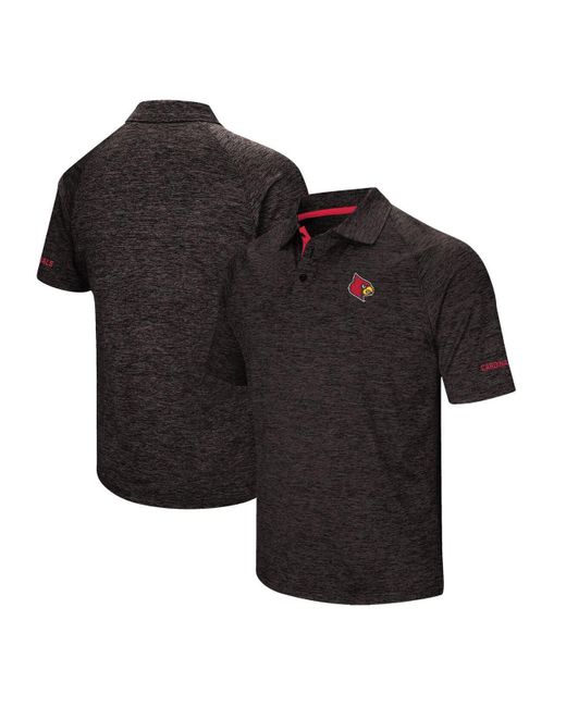 Colosseum Athletics Black Louisville Cardinals Down Swing Polo Shirt for Men