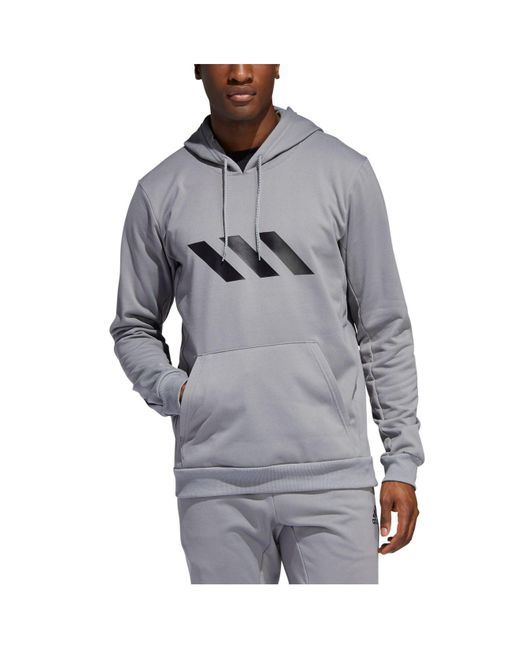 Adidas Gray Climawarm Fleece Basketball Hoodie for men
