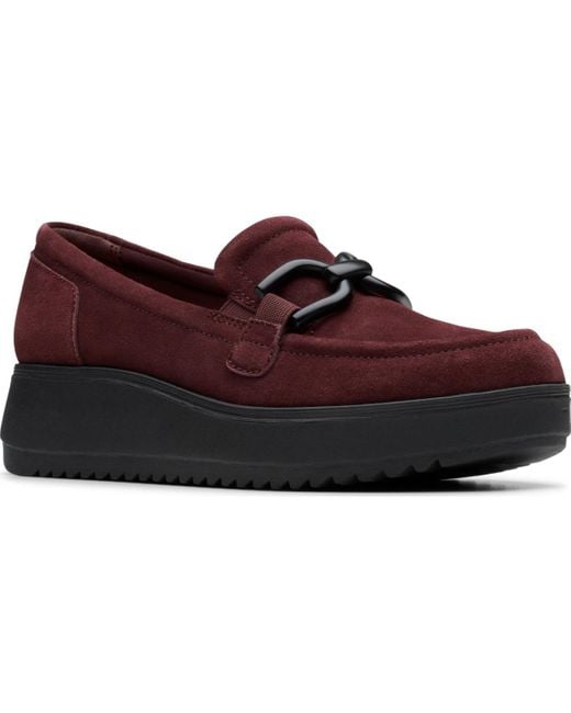 Clarks Red Zylah Top Slip-on Loafers