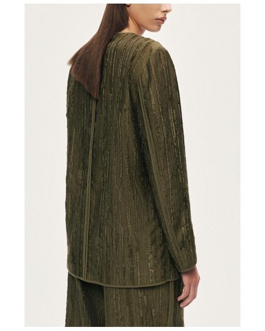 Nocturne Green Textured Tailored Jacket