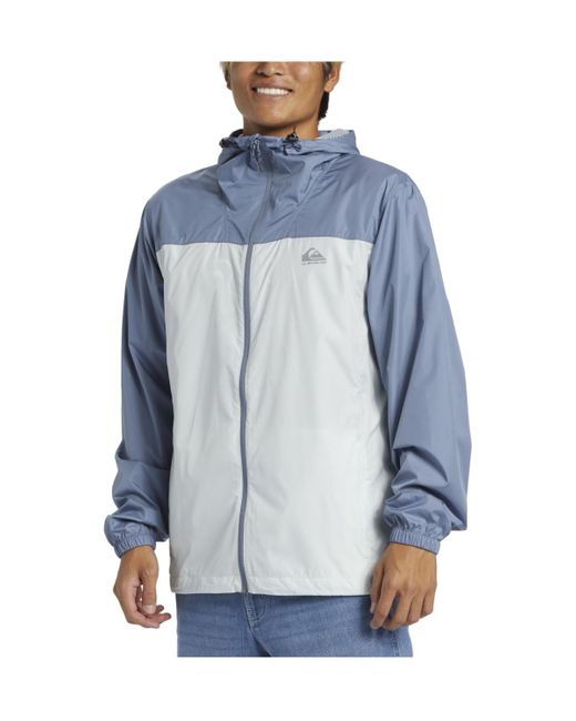 Quiksilver Blue Overcast Windbreaker Long Sleeve Jacket for men