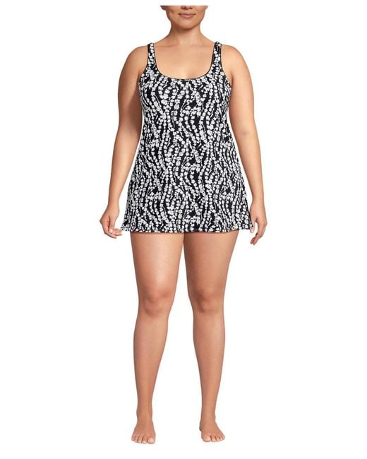lands end scoop neck mini swim dress Lands' End Women's D-Cup Scoop Neck Mini Swim Dress Swimsuit