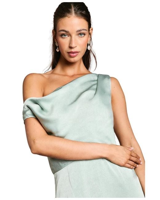 Oasis Green Satin Bridesmaid Midi Dress