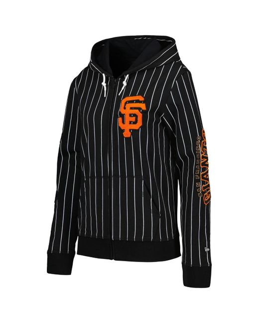 KTZ Black San Francisco Giants Pinstripe Tri-blend Full-zip Jacket