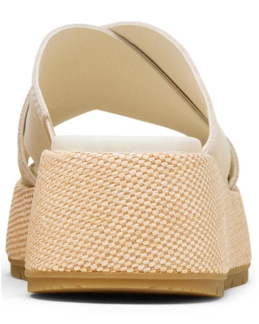 Sorel White Sunpeak Round Toe Platform Sandals