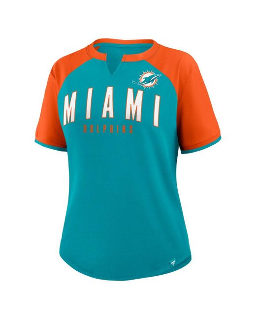 Fanatics Blue Aqua/orange Miami Dolphins Height Advantage T-shirt