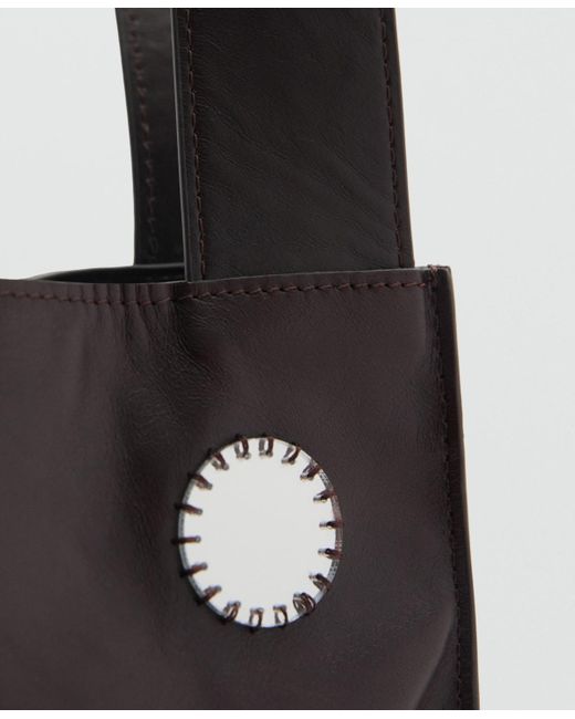 Mango Black Double-handle Leather Shoulder Bag