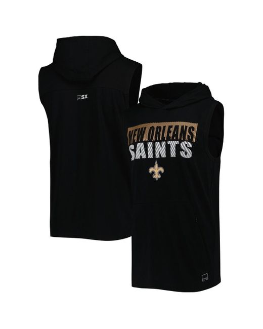 MSX by Michael Strahan Black New Orleans Saints Relay Sleeveless Pullover Hoodie for men