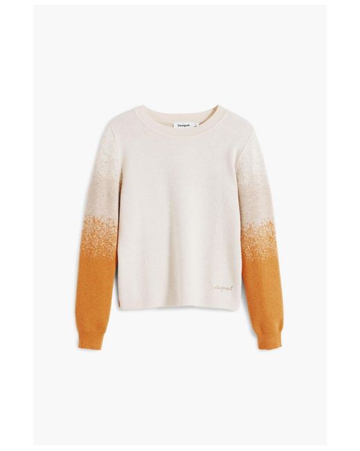 Desigual White Gradient Sweater