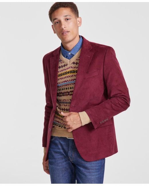 Corduroy Macys Mens Sportcoats Nautica Modern-fit Solid Stretch