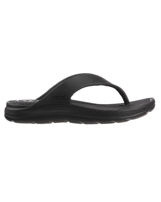 Totes Black Ara Thong Sandals for men