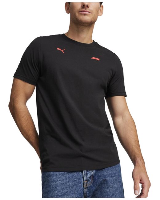 PUMA Black Regular-fit F1 Logo Graphic T-shirt for men