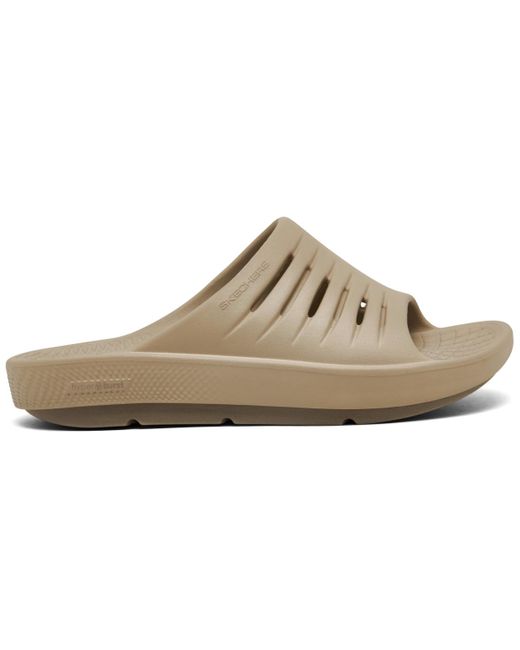 Skechers Brown Go Recover Refresh Slide Sandals From Finish Line