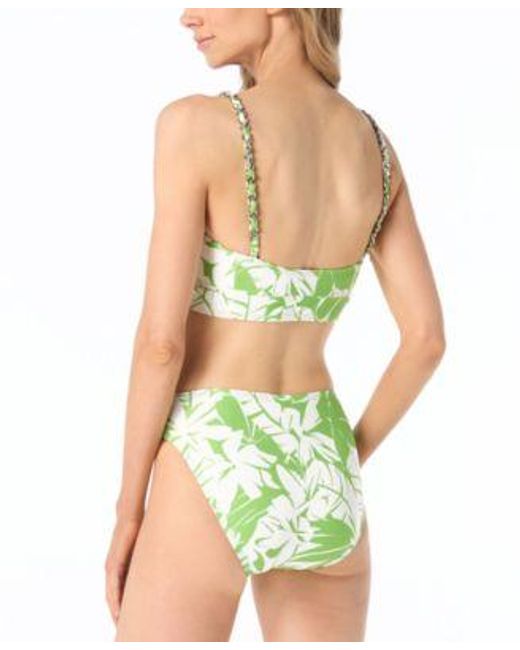 Michael Kors Green Michael Printed Bikini Top Full Coverage Bikini Bottoms