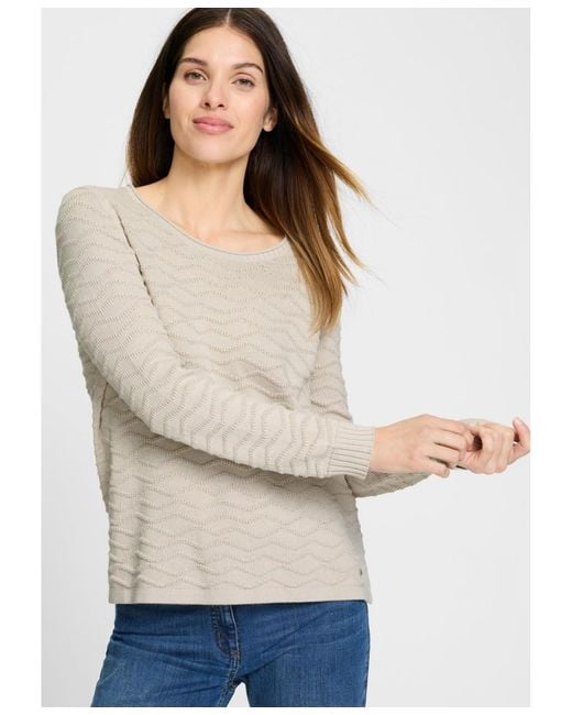 Olsen White Novelty Stitch Pullover