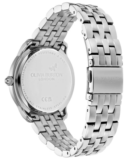 Olivia Burton Gray Starlight Silver Stainless Steel Watch 36mm