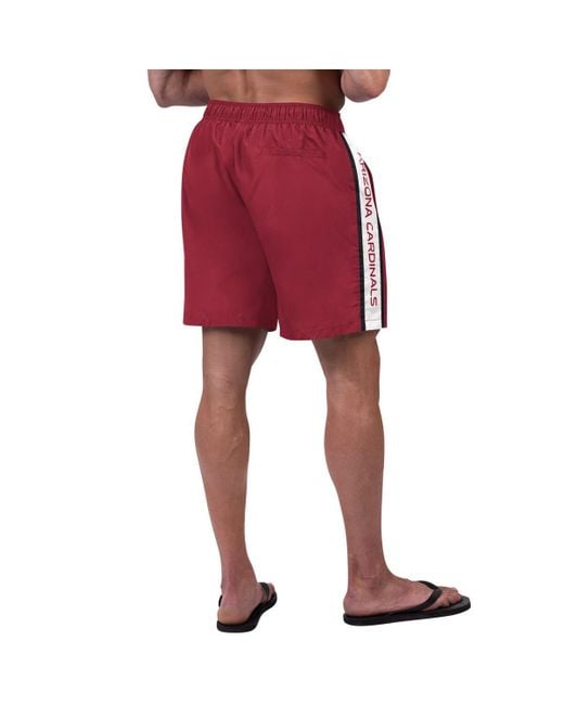 G-III 4Her by Carl Banks Red Arizona S Streamline Volley Swim Shorts for men