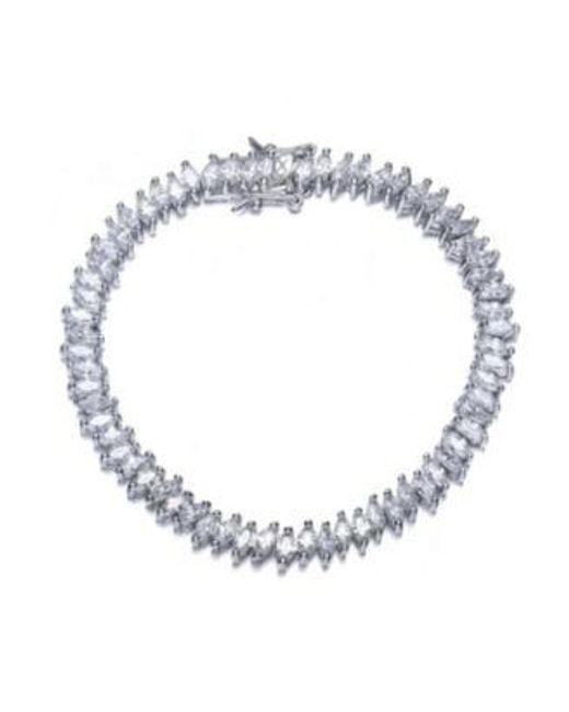 Genevive Jewelry Metallic Sterling Silver Gold Plated Stacked Bracelet