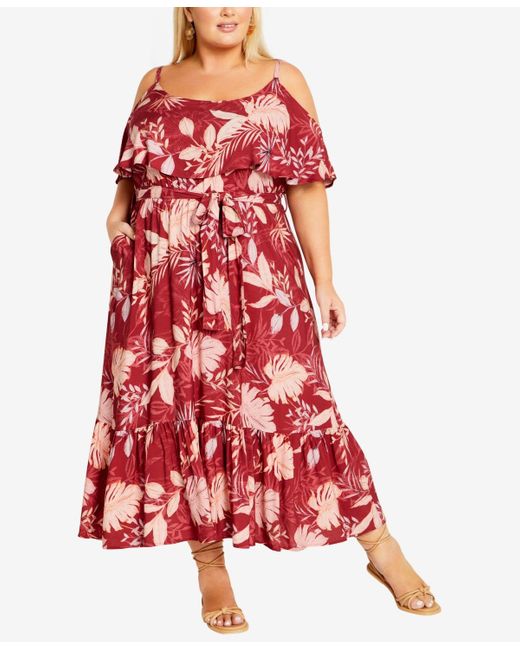Avenue Red Plus Size Sandy Shores Maxi Dress
