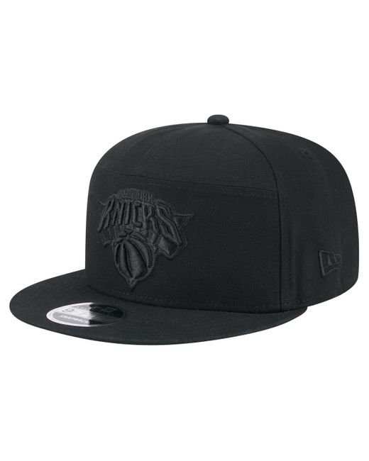KTZ Black New York Knicks Adventure Canvas Split Panel 9fifty Snapback Hat for men
