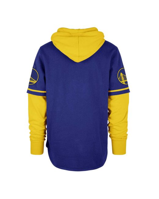 '47 Blue Golden State Warriors Trifecta Shortstop Pullover Hoodie for men
