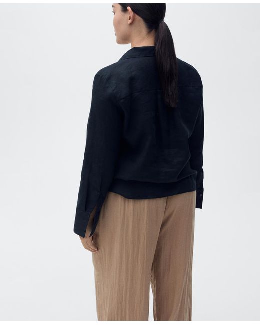 Mango Multicolor Straight Lyocell Texture Pants