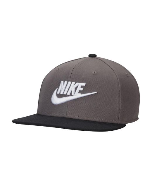 Nike Gray Futura Pro Performance Snapback Hat for men