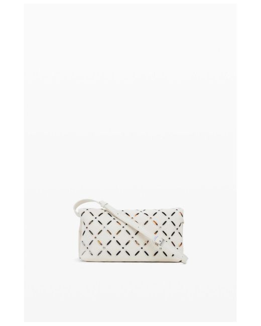 Desigual White Medium Perforated Flap Bag