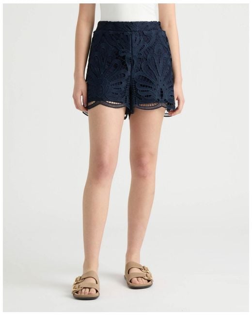 NVLT Blue Pull On Lace Short