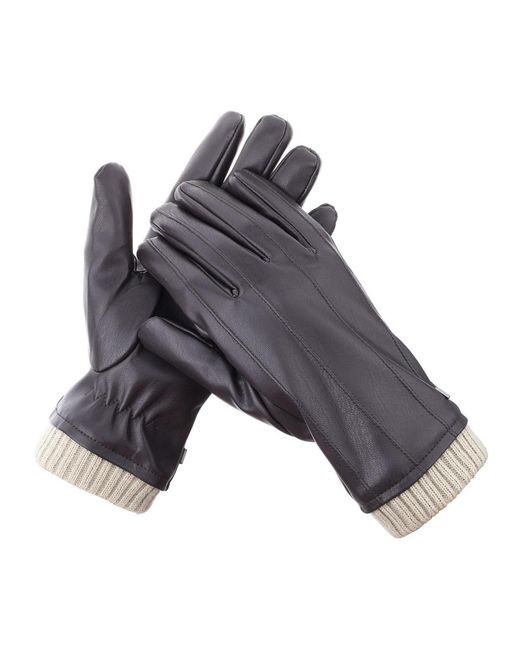 Gallery Seven Gray Classic Touchscreen Lined Winter Gloves for men