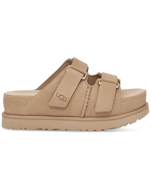 Ugg Brown Goldenstar Hi Slide Double Strap Platform Als