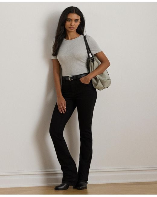 Ralph Lauren Gray Stretch Cotton Crewneck Tee