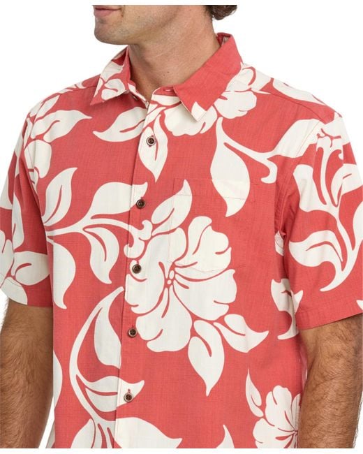 Quiksilver Red All Time Pareo Woven Shirt for men