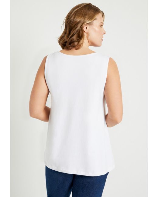 June + Vie White June + Vie Plus Size June + Vie Scoopneck One + Only Tank Top