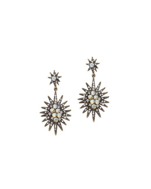 SOH Metallic Crystal Rays Drop Earrings