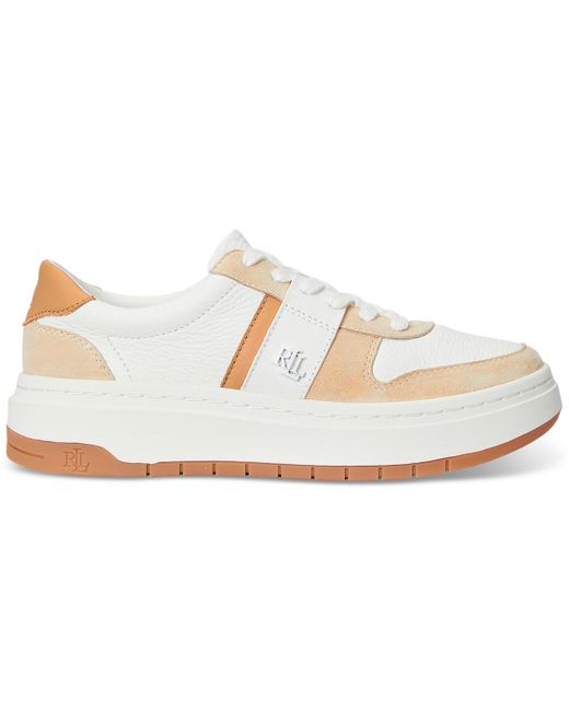 ラルフローレン★Harlie Lace-Up Sneakers Ralph Lauren Harlie Lace-up Sneakers in White | Lyst