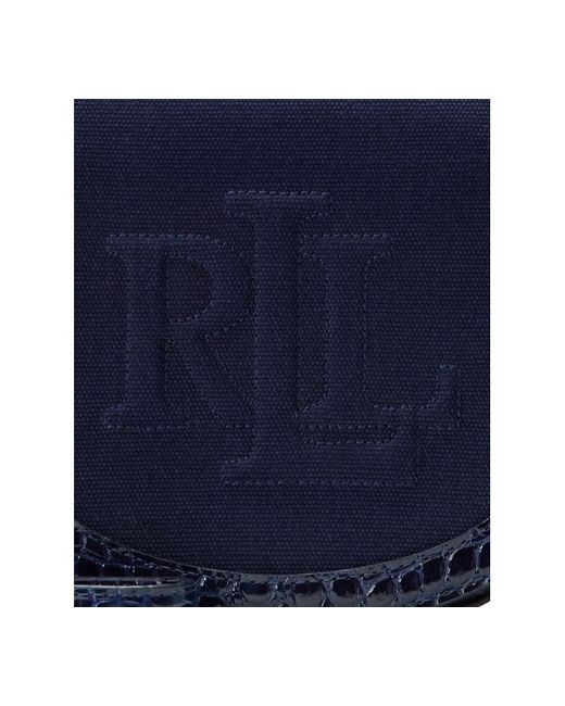 Ralph Lauren Black Witley Leather And Canvas Small Crossbody
