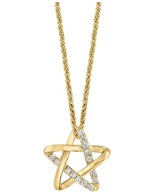 Lali Jewels Metallic Diamond Star 18" Pendant Necklace (1/6 Ct. T.w.